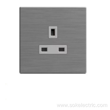 British Standard 1Gang Socket with Stainless Steel Cover